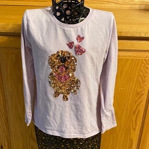 Wonder Nation Girls M (7-8) Long Sleeve Crew Neck T-Shirt Golden Dog Lightweight